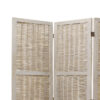 Cottage Style 3 Panel Room Divider with Willow Weaving, Gray