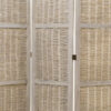 Cottage Style 3 Panel Room Divider with Willow Weaving, Gray