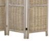 Cottage Style 3 Panel Room Divider with Willow Weaving, Gray