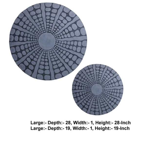 Round Sandstone Wall Decor with Stardust Pebble Set of 2, Large, Gray