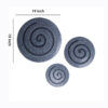 Round Sandstone and Glass Wall Decor with Spiral Design Set of 2, Medium, Gray