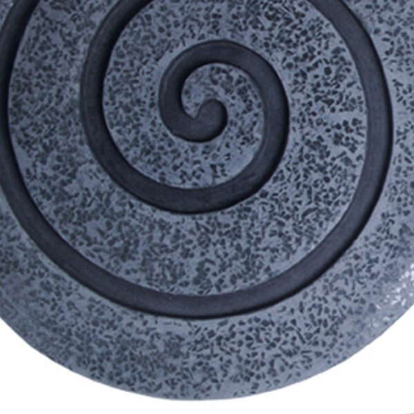 Round Sandstone and Glass Wall Decor with Spiral Design Set of 2, Large, Gray