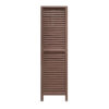 67 Inch 3 Panel Shutter Screen Room Divider, Fitted Slats, Washed Brown