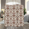 72 Inch 3 Panel Canvas Screen Room Divider, Dual Sided Baroque, White Brown