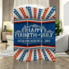 72 Inch 3 Panel Canvas Room Divider, Independence Day, Flag, Blue, Red