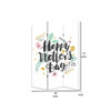 72 Inch 3 Panel Canvas Room Divider, Black Painted Mothers Day, White