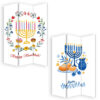 72 Inch 3 Panel Canvas Foldable Room Divider, Hanukkah Symbol, Multicolor
