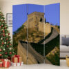 Brar 71 Inch 3 Panel Canvas Screen, Great Wall of China Print, Multicolor