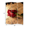 Liva 71 Inch Modern Folding Screen Room Divider, Rose and Sheet Music