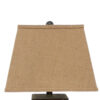 29 Inch Industrial Table Lamp, Linen Shade, Honeycombed Metal Base, Set of 2, Khaki