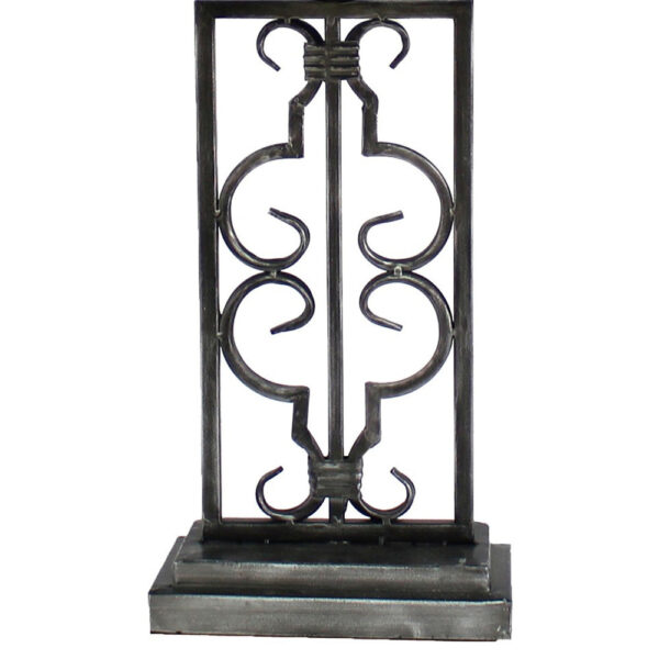 29 Inch Industrial Table Lamp, Linen Shade, Set of 2, Stacked Pedestal Base, Black