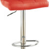 25-29 Inch Swivel Barstool, Set of 2, Cushioned Seat, Red Faux Leather