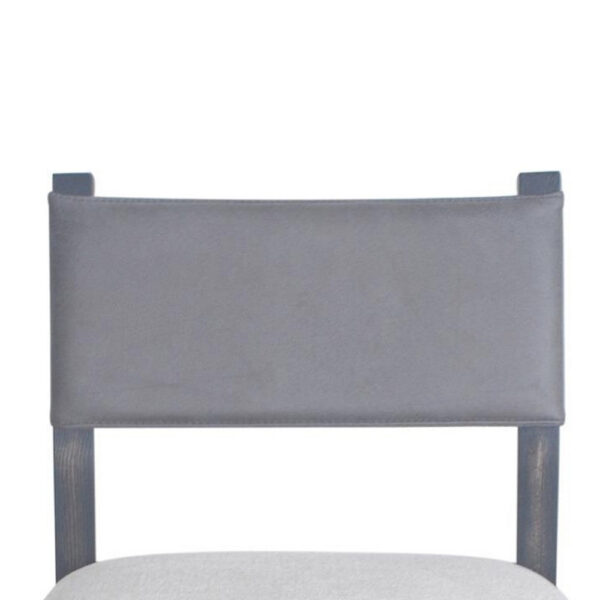 Liom Dining Side Chair Set of 2, Ash Gray Fabric, Blackwash Frame