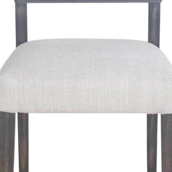 Liom Dining Side Chair Set of 2, Ash Gray Fabric, Blackwash Frame