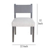 Liom Dining Side Chair Set of 2, Ash Gray Fabric, Blackwash Frame