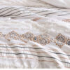 Jela 5pc Queen Comforter Set, Shams, White Clipped Jacquard Stripe