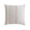 Jela Euro Sham with Clipped Jacquard Stripes, White Cotton, 26 x 26