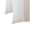 Jela Euro Sham with Clipped Jacquard Stripes, White Cotton, 26 x 26