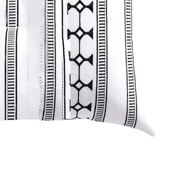 Jim Euro Sham with Black and White Clipped Jacquard Stripe, 26 x 26
