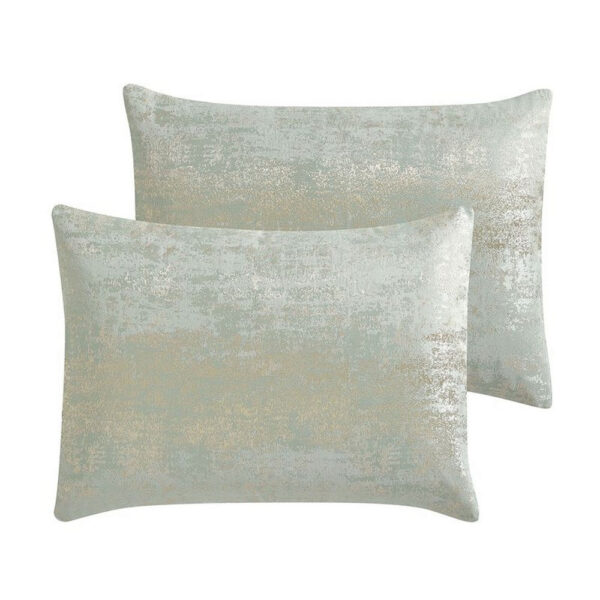 Teesa 9pc Queen Comforter Set, Shams, Blue and Gold Woven Jacquard