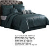 Beny 9pc King Size Comforter Set, Dark Turquoise Blue Woven Jacquard