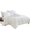 Sieno 4pc King Comforter Set, White Faux Fur and Micro Mink Backing