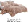 Sieno 3pc Twin XL Comforter Set, Blush Pink Faux Fur, Micro Mink Back