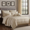 Rely 10pc Coverlet Queen Size Comforter Set, Woven Jacquard, Ivory
