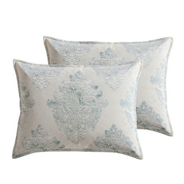 Regy 10pc King Size Comforter Set with Shams, Blue Gray Medallion