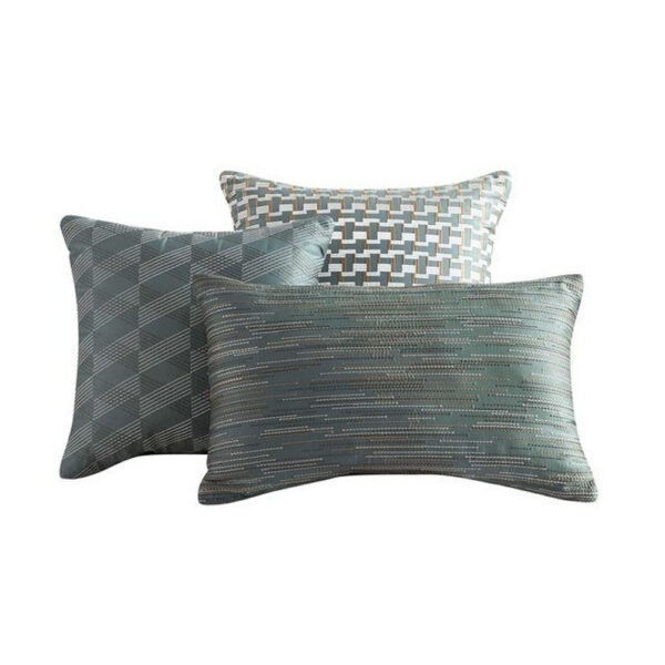 Mely 10pc Coverlet King Comforter Set, Shams, Green Woven Jacquard