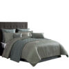Mely 10pc Coverlet Queen Comforter Set, Shams, Green Woven Jacquard