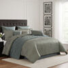 Mely 10pc Coverlet Queen Comforter Set, Shams, Green Woven Jacquard
