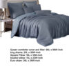 Keo 8pc Queen Comforter Set, Reversible, Shams Smoke Blue Silky Fabric