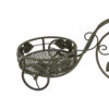Covey Accent Plant Stand Tricycle, 2 Round Pots, Green Metal 21 Inch
