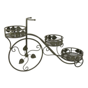 Covey Accent Plant Stand Tricycle, Round Pots, Green Metal 30 Inch