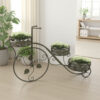 Covey Accent Plant Stand Tricycle, Round Pots, Green Metal 30 Inch