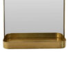 Feno Decorative Wall Mirror w Rack, Portrait Style 30 Inch Gold Metal