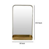 Feno Decorative Wall Mirror w Rack, Portrait Style 30 Inch Gold Metal