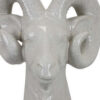 Accent Tabletop Decor, Strong Ram Head Design, White Ceramic 14 Inch