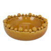 Saul Decorative Bowl, 16 Inch Yellow Ceramic Body, Bubble Design Edges