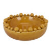 Saul Decorative Bowl, 16 Inch Yellow Ceramic Body, Bubble Design Edges