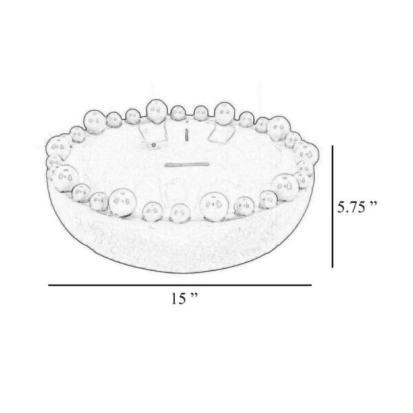 Saul Decorative Bowl, 16 Inch Yellow Ceramic Body, Bubble Design Edges