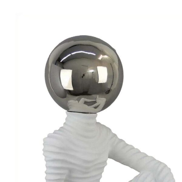 Accent Decor Statuette, 21 Inch White Ceramic, Sitting Astronaut