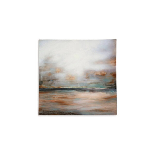 Lipa Wall Art, 35x35 Square Framed Abstract Landscape, Gray Brown