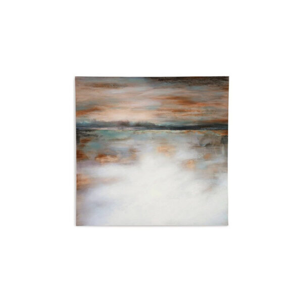 Lipa Wall Art, 35x35 Square Framed Abstract Landscape, Gray Brown