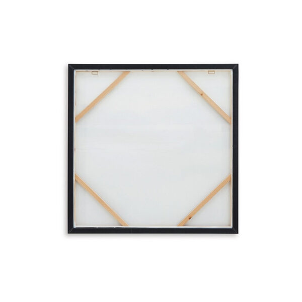 Framed Wall Art, 40x40 Painted Canvas, Lakeside Mountain Landscape