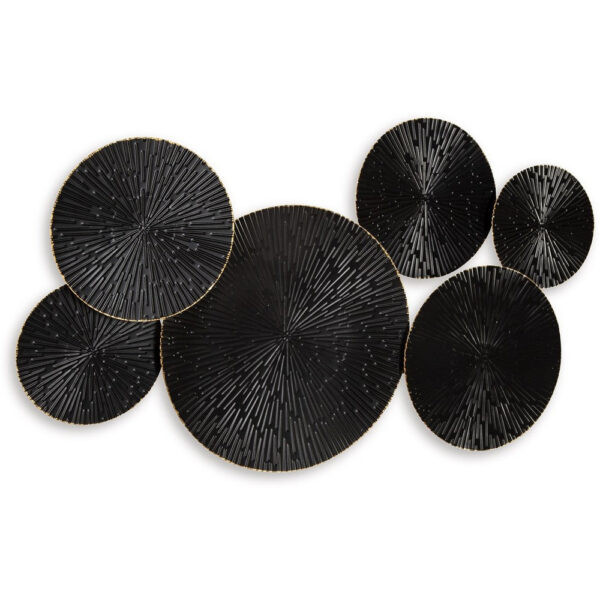 Decorative Wall Art, Geometric Metal Sculpture 21x36 Black and Gold