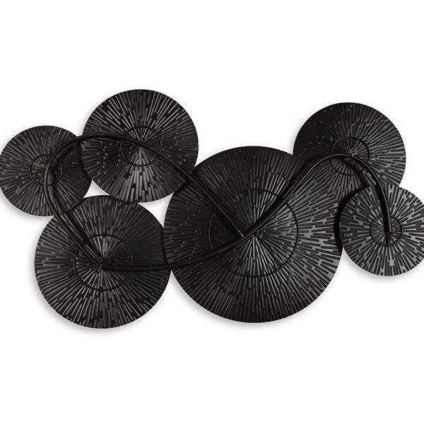 Decorative Wall Art, Geometric Metal Sculpture 21x36 Black and Gold