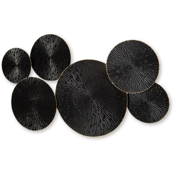 Decorative Wall Art, Geometric Metal Sculpture 21x36 Black and Gold