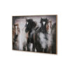 Hose Wall Art, 36x48 Painted Canvas, Brown Black White Running Horses